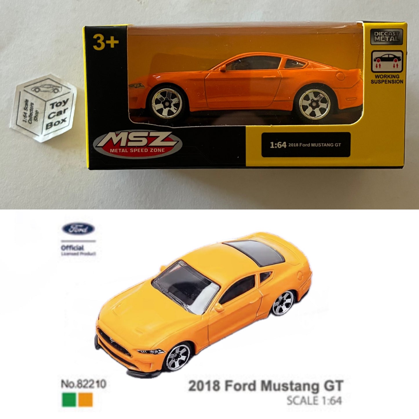 MSZ - Ford Mustang GT 2018 (Orange - 1/64 Scale* - Boxed) B49
