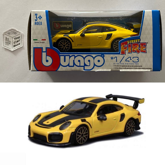 BBURAGO 1/43 - Porsche 911 GT2 RS (Yellow / Black - Street Fire - Boxed) E28g