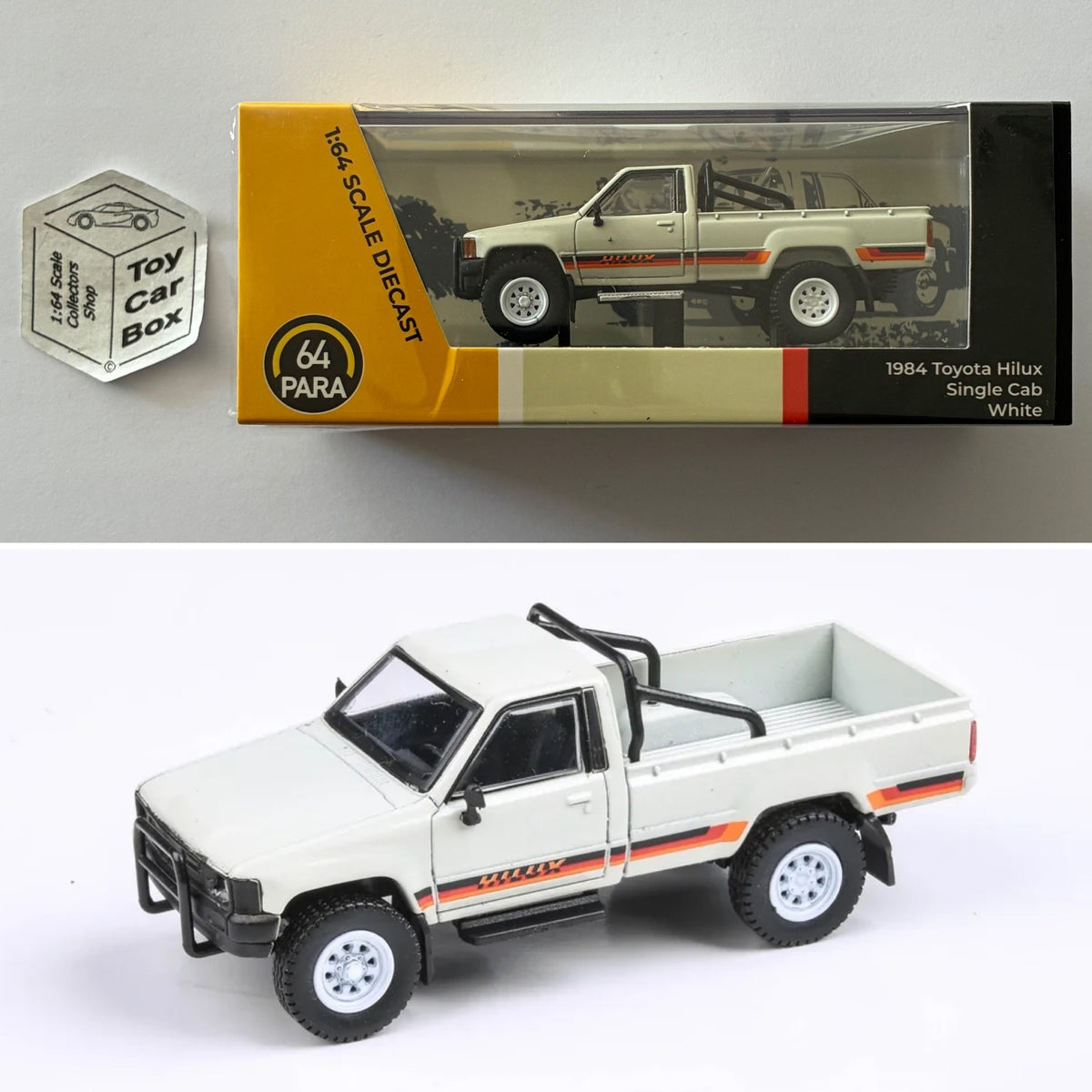 PARA64 - 1984 Toyota Hilux Single Cab (White - 1/64 Scale) P50g