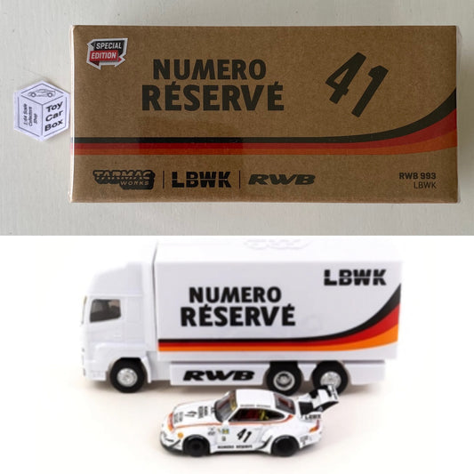 TARMAC - Porsche 993 RWB LBWK with Truck (Numero Reserve #41 - 1/64 Scale) DZ65