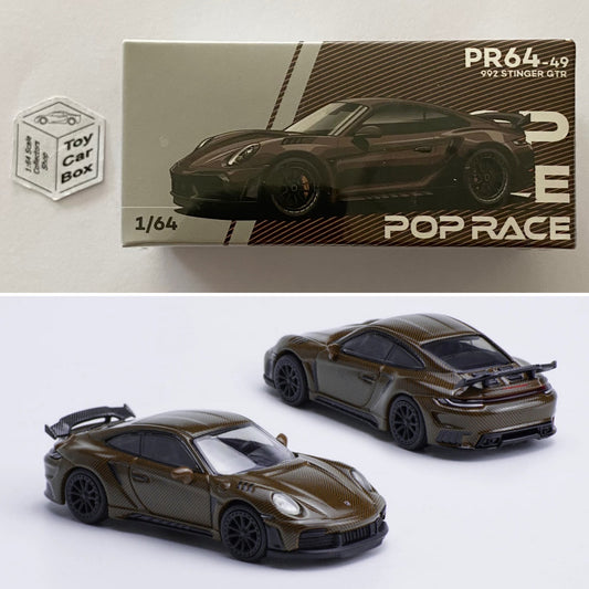 POP RACE - Porsche 911 Stinger 992 GTR (1:64 Brown #PR640049 - Boxed) O15g