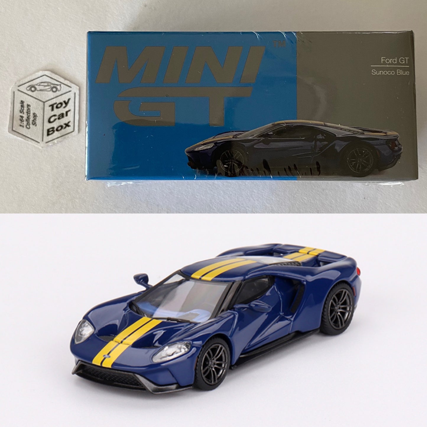 Mini GT #614 - Ford GT (Sunoco Blue - 1/64 Boxed) L33g