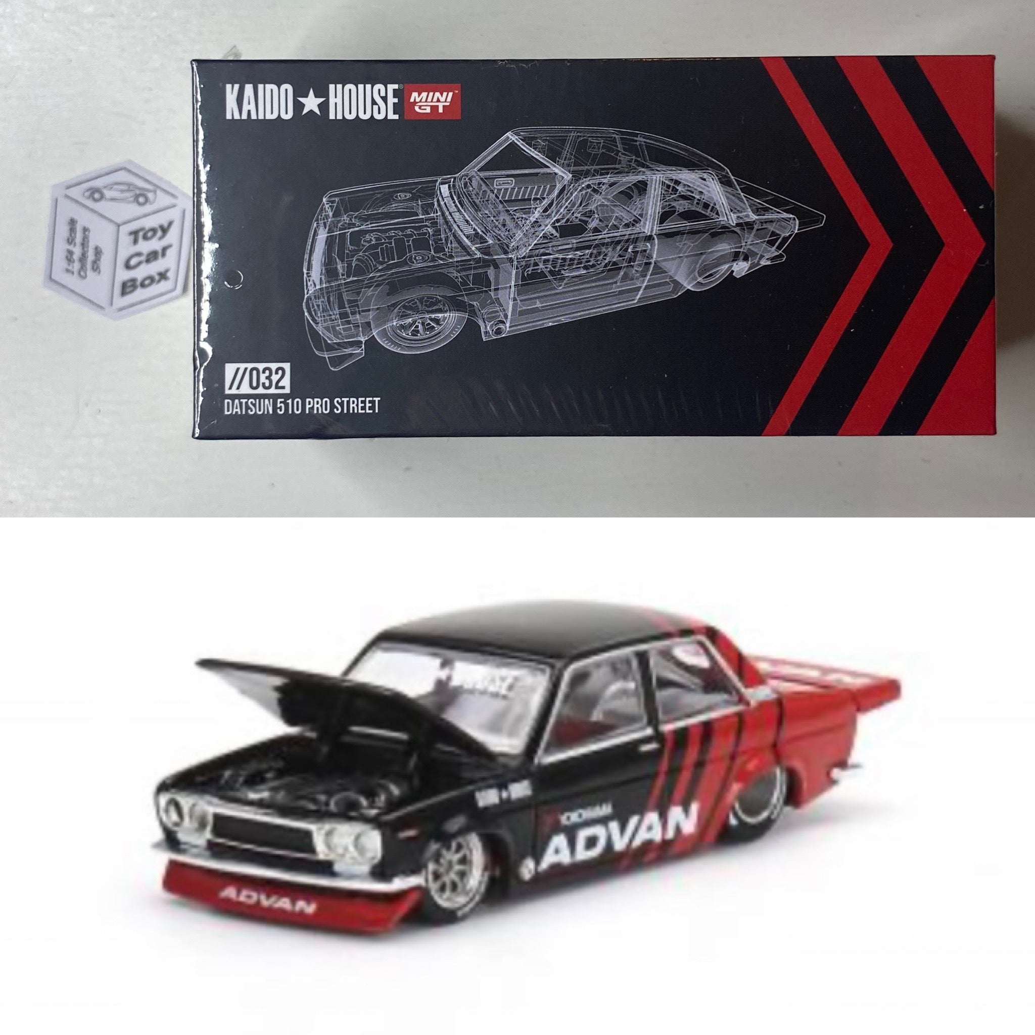 Mini GT Kaido House #032 - Datsun 510 Pro Street (Advan - 1/64