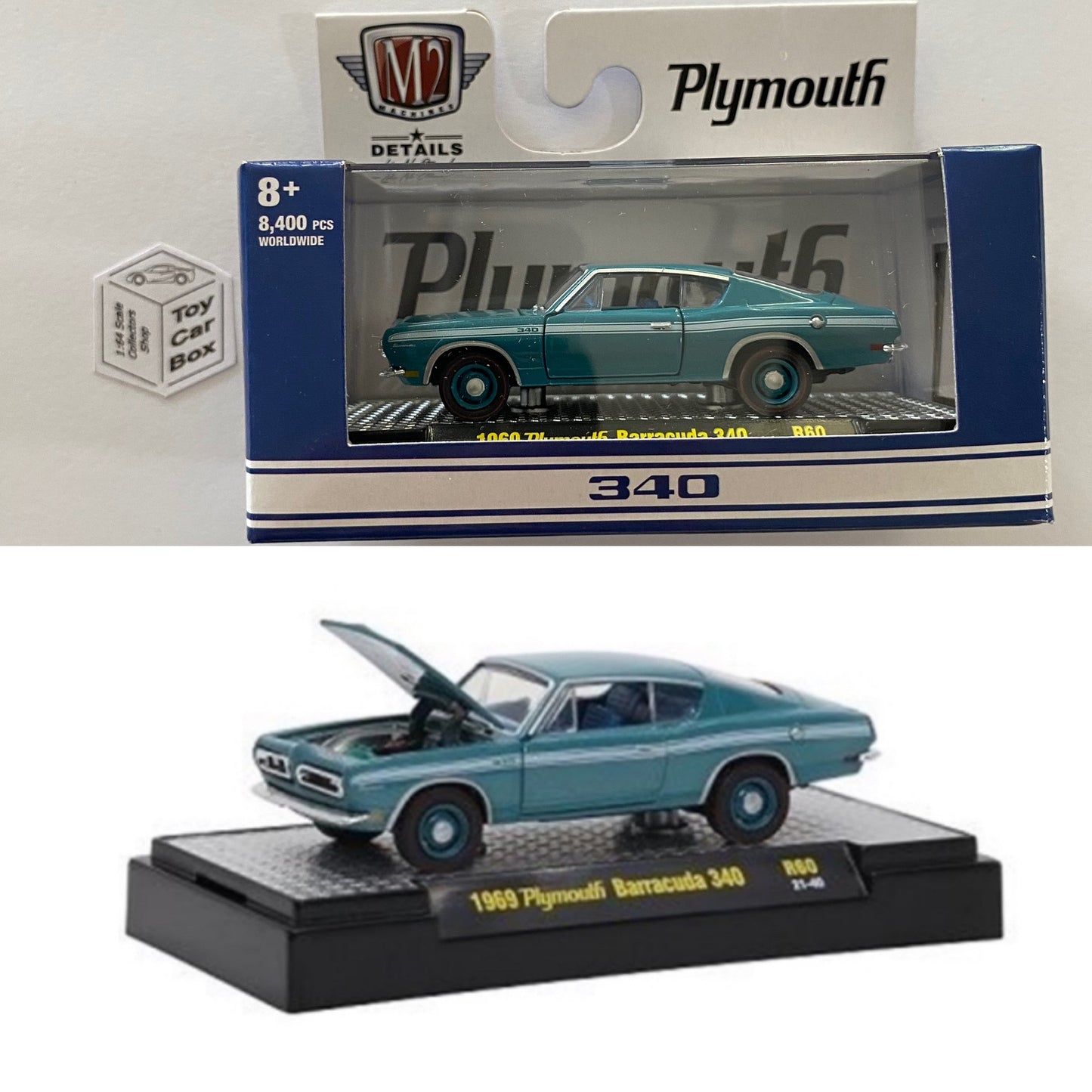 M2 MACHINES - 1969 Plymouth Barracuda 340 (Auto Muscle Gassers - 1/64 Scale) L05