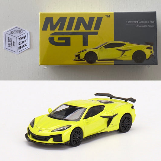 Mini GT #441 - 2023 Chevrolet Corvette Z06 (Yellow - 1/64 Scale Boxed) N07g