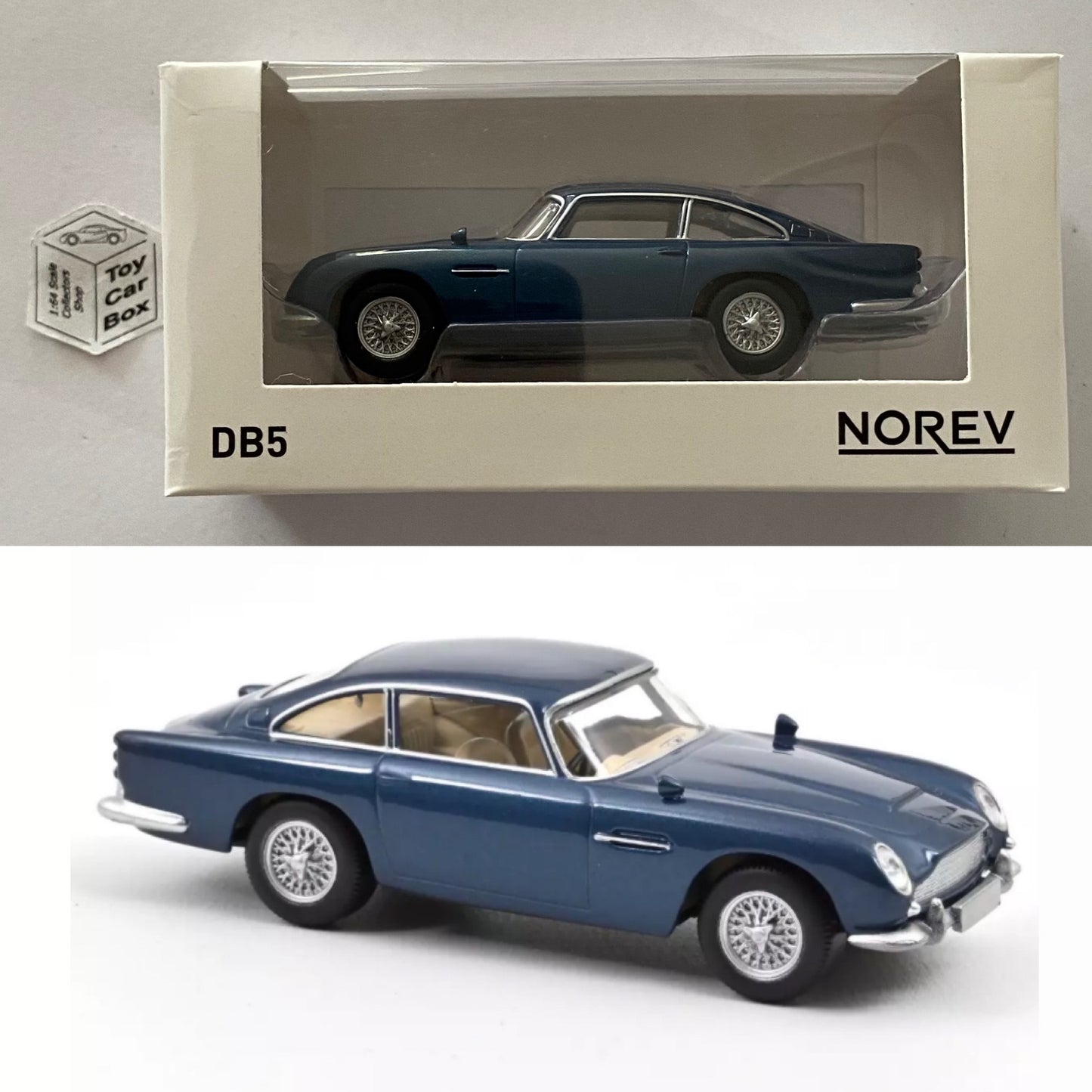 NOREV 1:43 Scale* - 1963 Aston Martin DB5 (Blue - Jet Car -Boxed) M85g