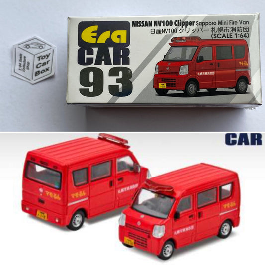 ERA CAR - Nissan NV100 Clipper (1:64 Scale - Sapporo Mini Fire Van - Boxed) K76