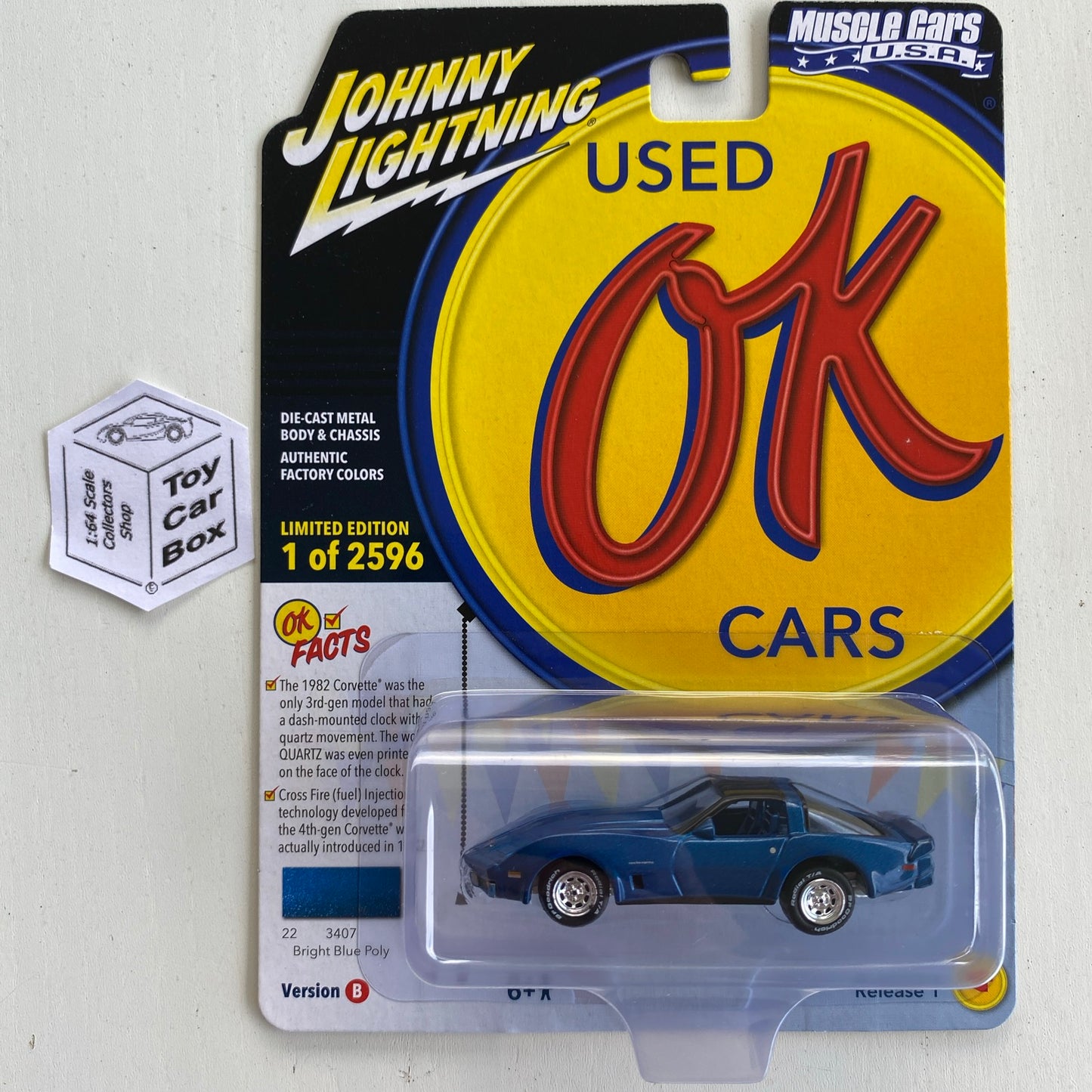 2023 JOHNNY LIGHTNING - 1982 Chevy Corvette (Blue - Muscle Cars USA R1b) M15