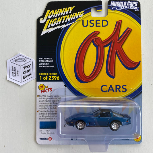 2023 JOHNNY LIGHTNING - 1982 Chevy Corvette (Blue - Muscle Cars USA R1b) M15