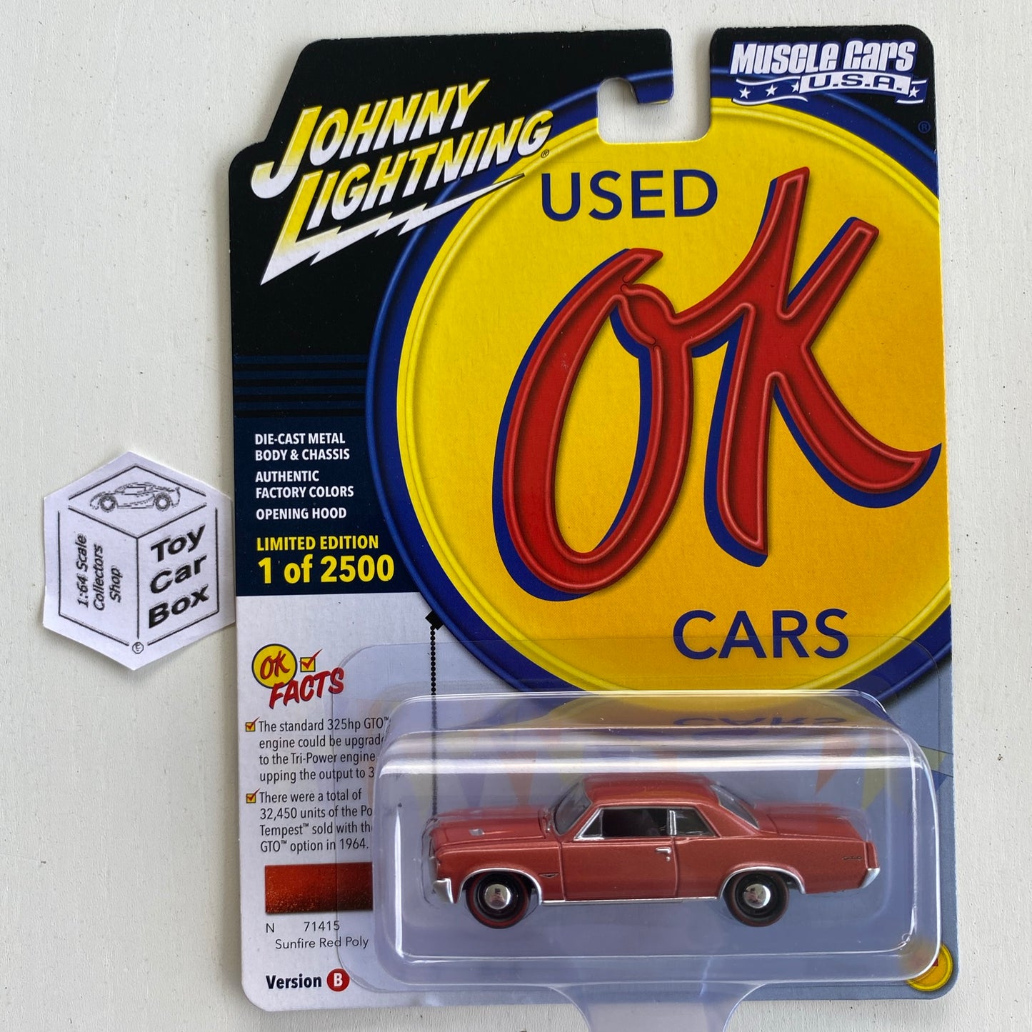 2023 JOHNNY LIGHTNING - ‘64 Pontiac GTO (Sunfire Red - Muscle Cars USA R1b) M15