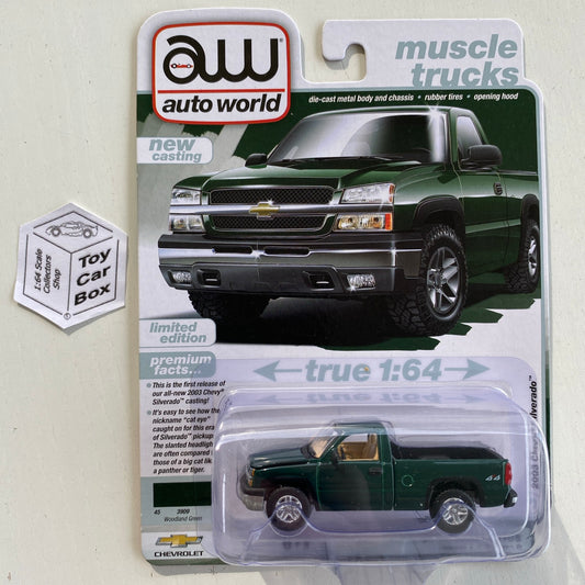 2024 AUTO WORLD - 2003 Chevy Silverado (Woodland Green - Release 1b) M15