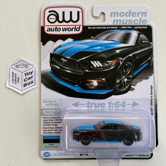 2024 AUTO WORLD - 2015 Ford Mustang GT Petty’s Garage (Black - Release 1b) M15