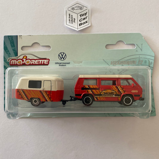 MAJORETTE Trailers - Volkswagen T3 Bus (Red) & Caravan - 1/64* - H24