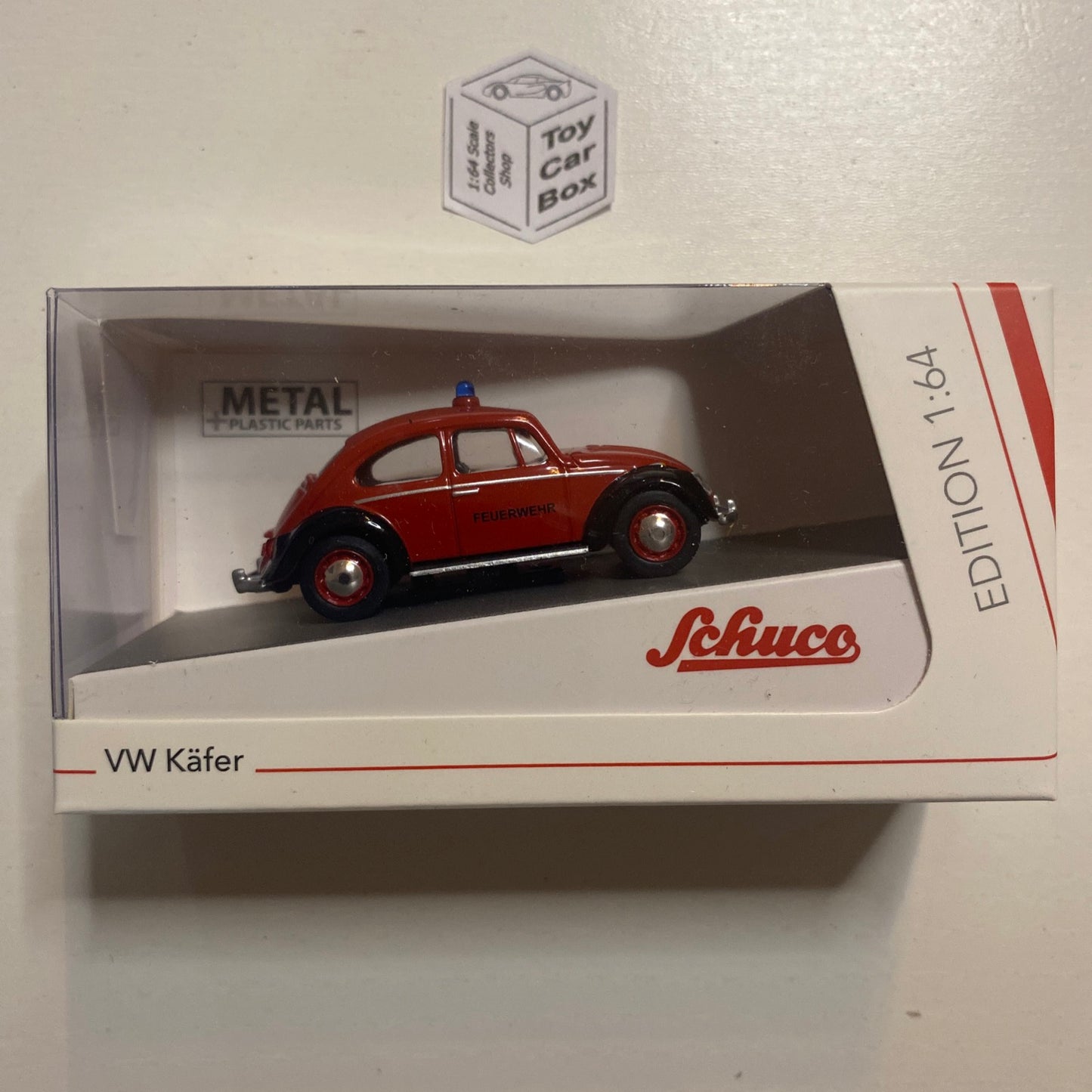 SCHUCO Edition 1/64 - VW Kafer Beetle (Red Feuerwehr) M18g