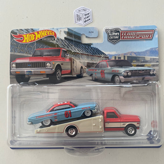 2023 HOT WHEELS Team Transport #54- ‘61 Chevy Impala & ‘72 Chevy Ramp Truck - T00