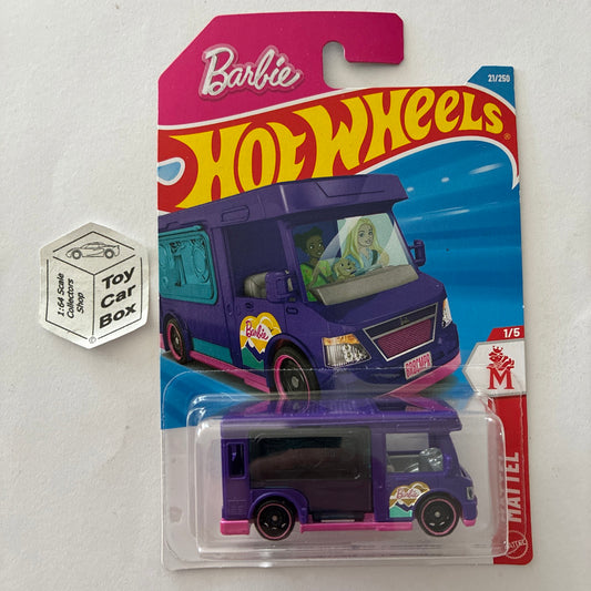 2026 HOT WHEELS #21 - Barbie Dream Camper (Purple #1 Mattel - Long Card) B64