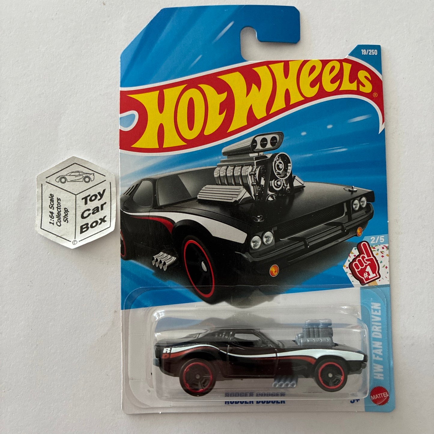 2026 HOT WHEELS #19 - Rodger Dodger (Black #2 Fan Driven - Long Card) A80