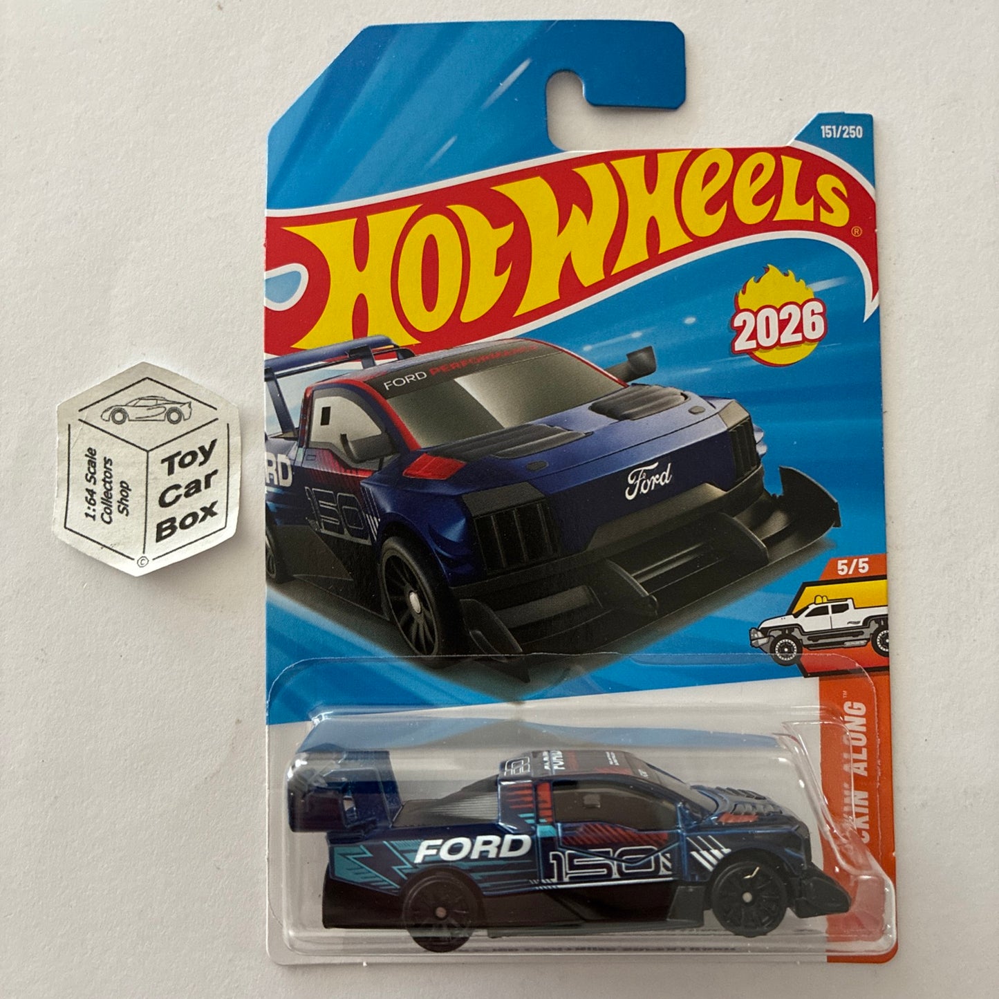 2026 HOT WHEELS #151 - Ford F-150 Lightning Supertruck (Blue - Long Card) A80