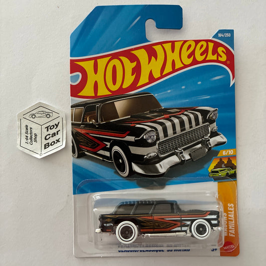 2026 HOT WHEELS #164 - Classic ‘55 Chevy Nomad (Black #6 Wagons - Long Card) A80