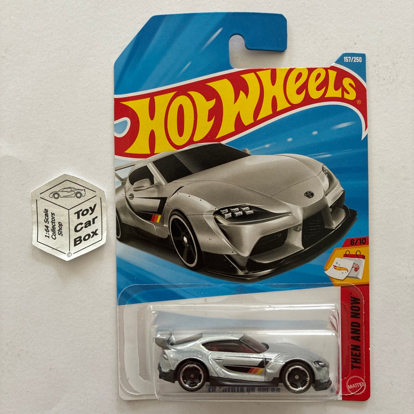 2026 HOT WHEELS #157 - ‘20 Toyota GR Supra (Silver #6 Then & Now- Long Card) A80