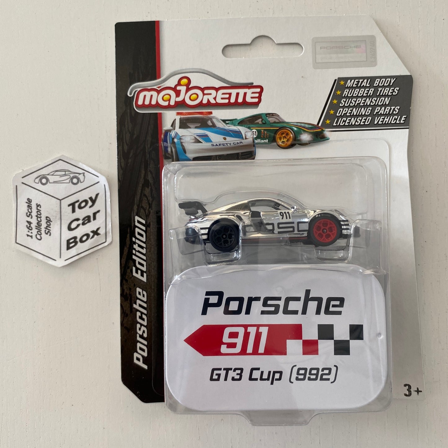 MAJORETTE Porsche 911 (992) GT3 Cup (Chrome 1/64* Deluxe - Collectors Tin) H13