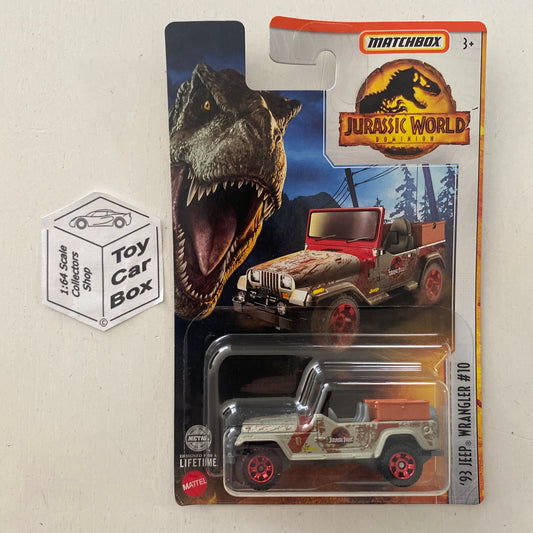 2022 MATCHBOX Jurassic World - ‘93 Jeep Wrangler #10 (Long Card) E00