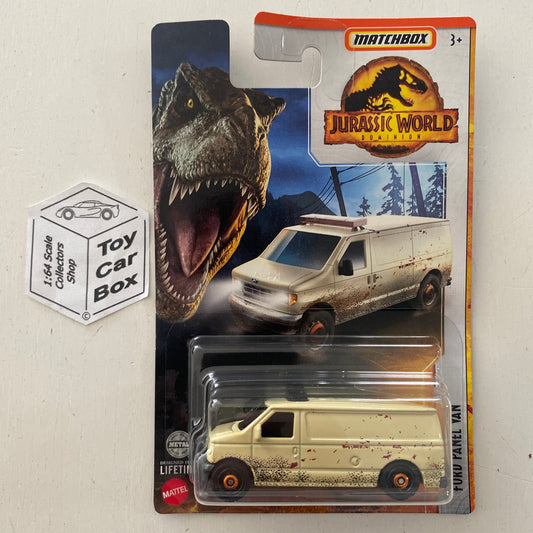 2022 MATCHBOX Jurassic World - Ford Panel Van (Beige - Long Card) E00