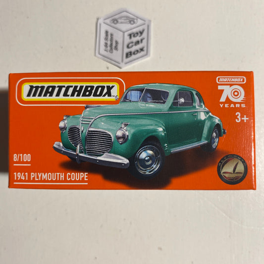 2023 MATCHBOX #8 - 1941 Plymouth Coupe (Green - Power Grab - Unopened) C49g