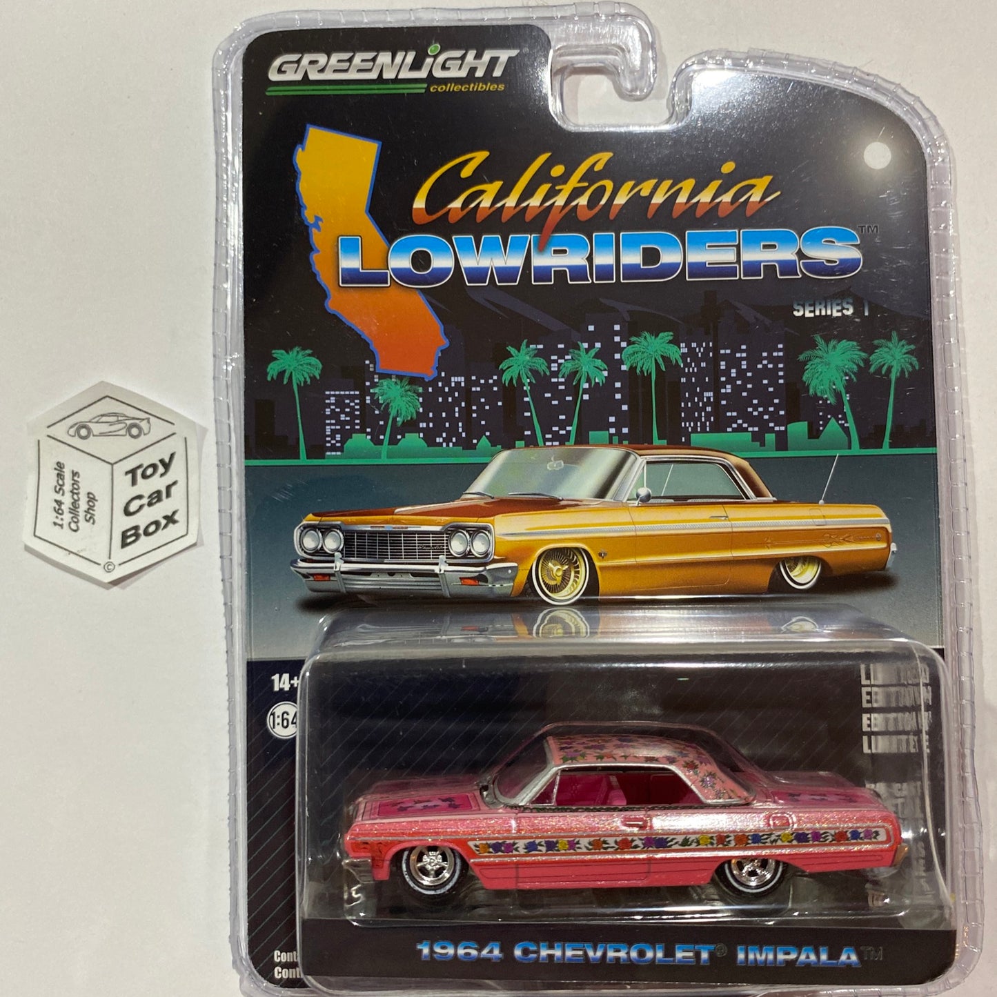 GREENLIGHT - 1964 Chevrolet Impala (Pink - Series 1 California Lowriders) J95