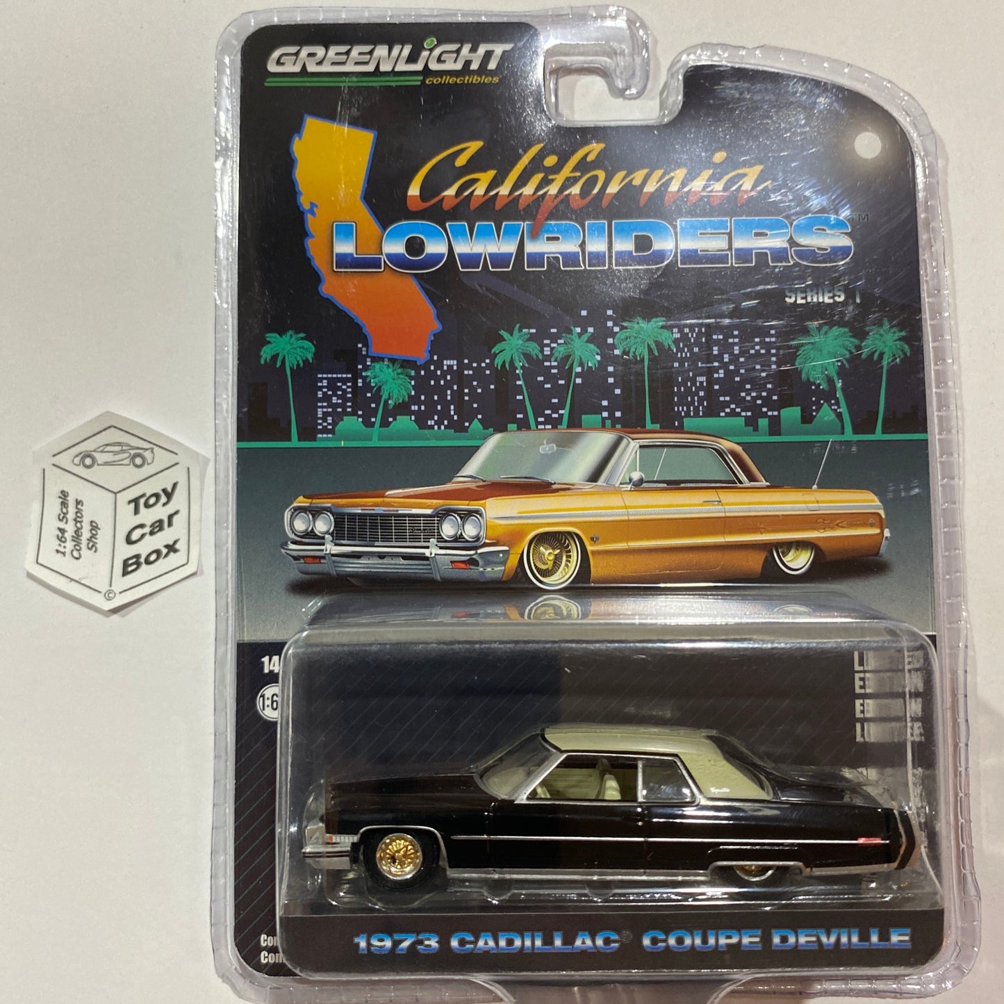 GREENLIGHT - 1973 Cadillac Coupe Deville (Black - California Lowriders S1) I85