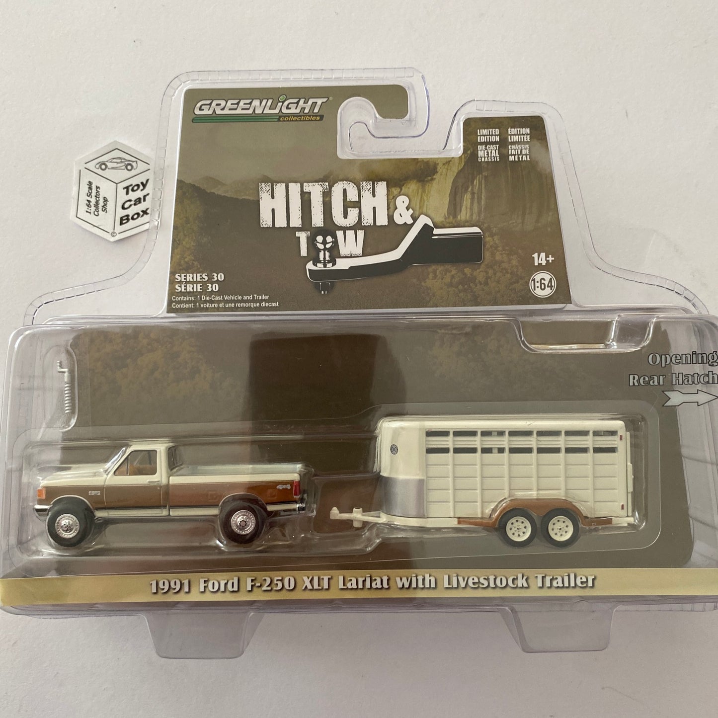 GREENLIGHT - 1991 Ford F250 XLT & Livestock Trailer (Hitch & Tow Series 30) U95