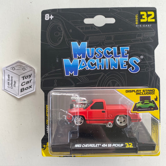 Muscle Machines - 1993 Chevy 454 SS Pickup (Red #32 - Approx 1:64) D95