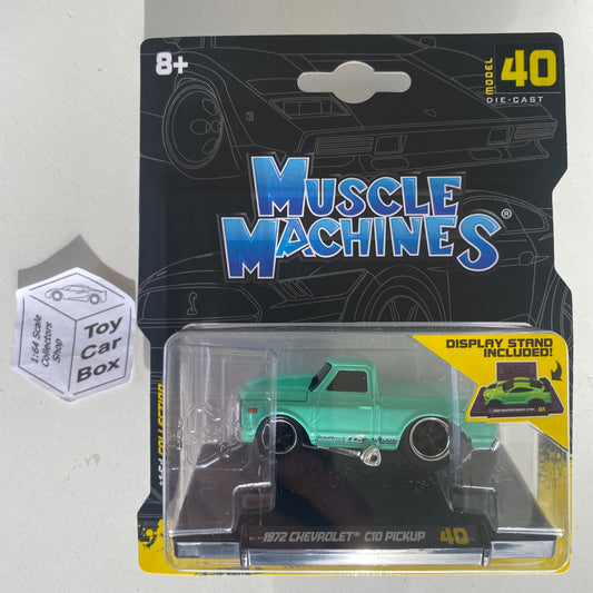 Muscle Machines - 1972 Chevy C10 Pickup (Green #40 - Approx 1:64) D95