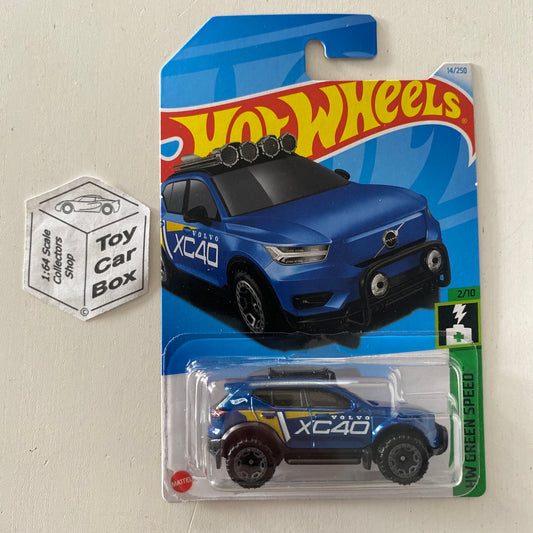 2024 HOT WHEELS #14 - Volvo XC40 Recharge (Blue #2 Green Speed - Long Card) Z68