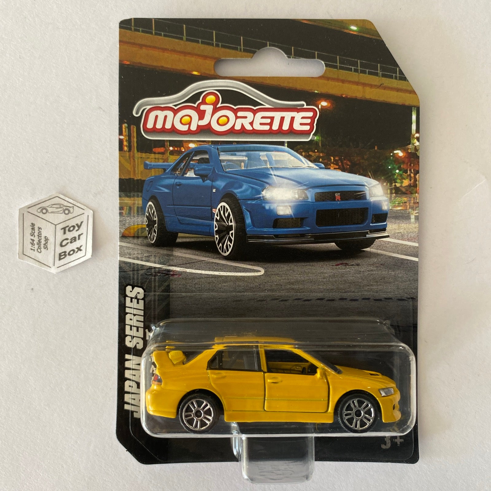 MAJORETTE Mitsubishi Lancer Evo 9 Japan Series Yellow Opening Door Toy Car Box
