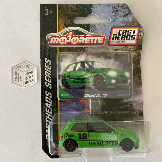 MAJORETTE Renault Clio 16S (CastHeads Series - Green - Opening Doors) E27