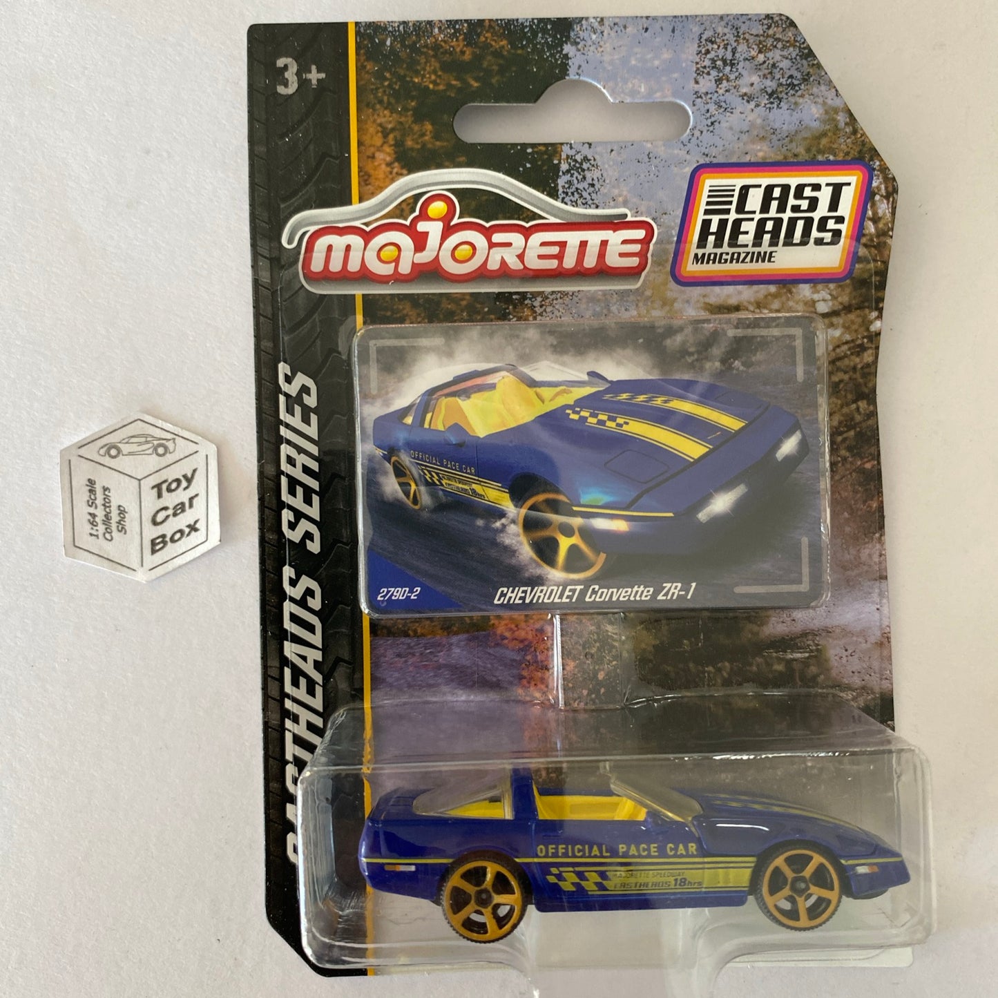 MAJORETTE Chevy Corvette ZR-1 (CastHeads Series - Blue - Opening Hood) E27