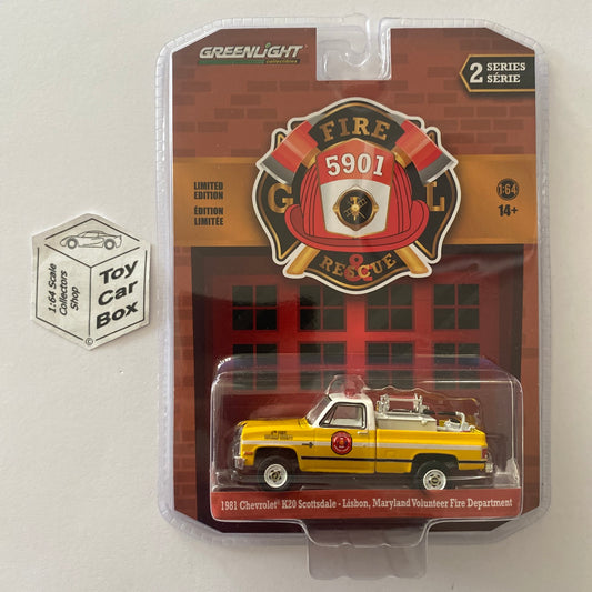 GREENLIGHT - 1981 Chevy K20 Scottsdale (Lisbon - Fire & Rescue Series 2) I85g