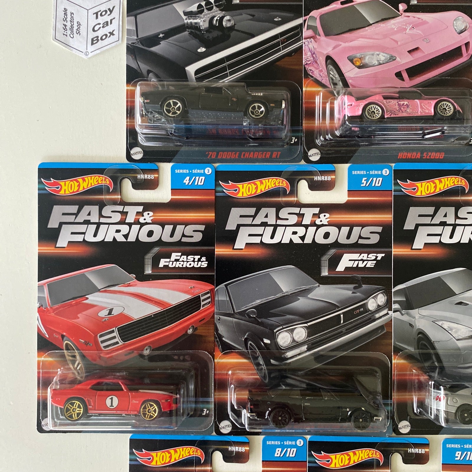 2023 HOT WHEELS Fast & Furious 10 Car Set (Series 3, Inc. RX8, 240Z & GT-R)  ED10g