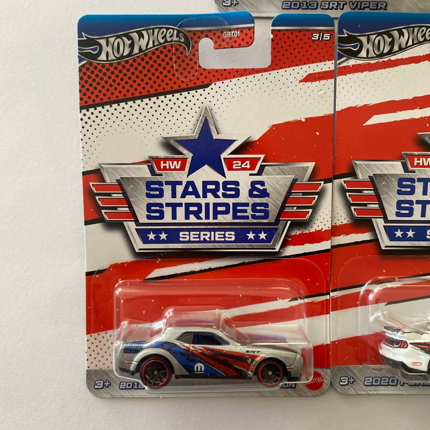 2024 HOT WHEELS Stars & Stripes - 5 Car Set (Inc. Viper, Chevy, Dodge, Ford & Vette) U70g