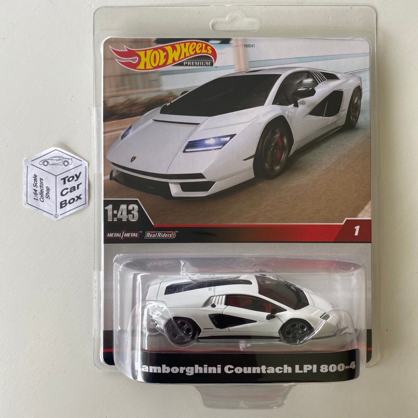 2023 HOT WHEELS 1:43 - Lamborghini Countach LPI800-4 (White #1 Blister) BE60