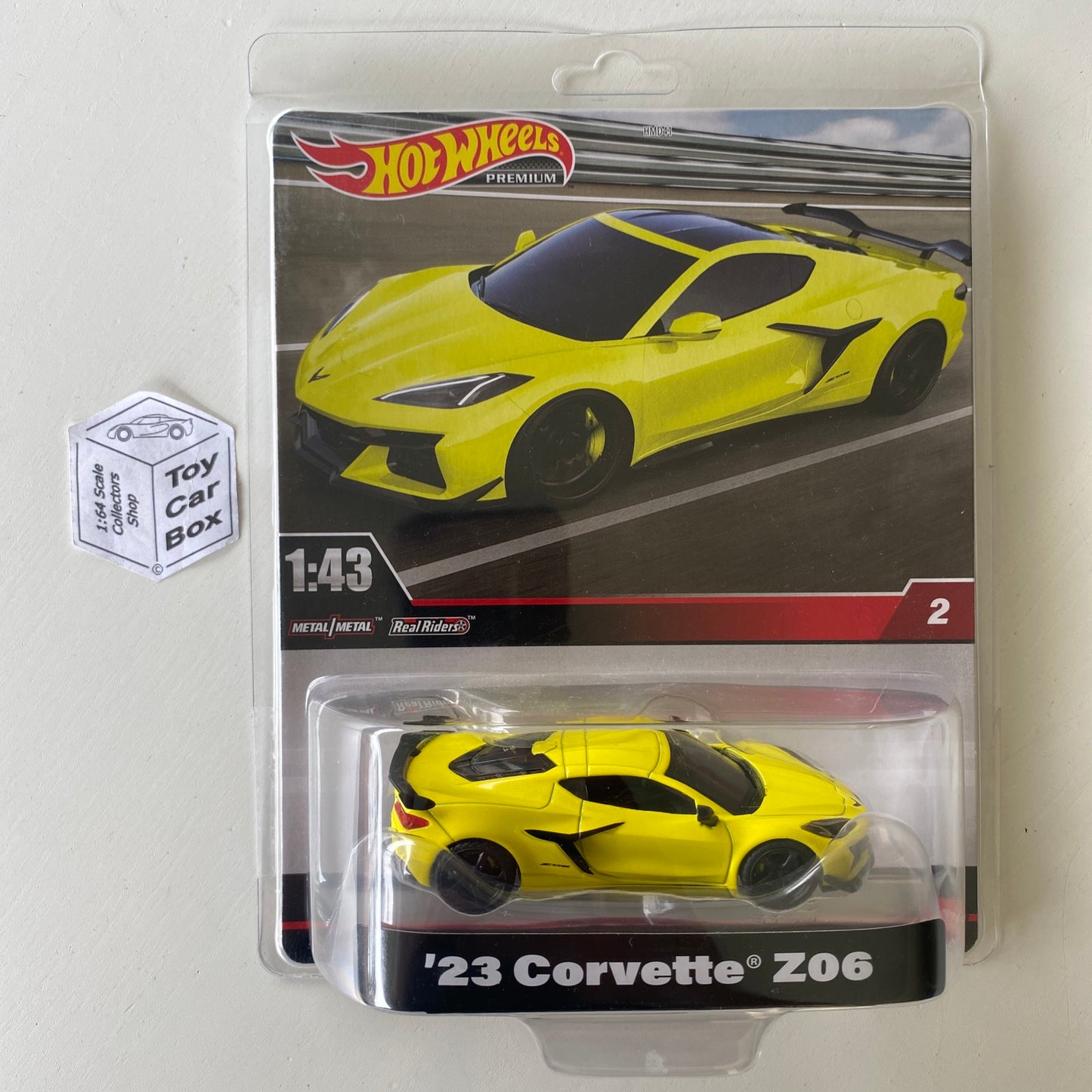 2023 HOT WHEELS 1:43 - 2023 Chevy Corvette Z06 (Yellow #2 Blister) BD32