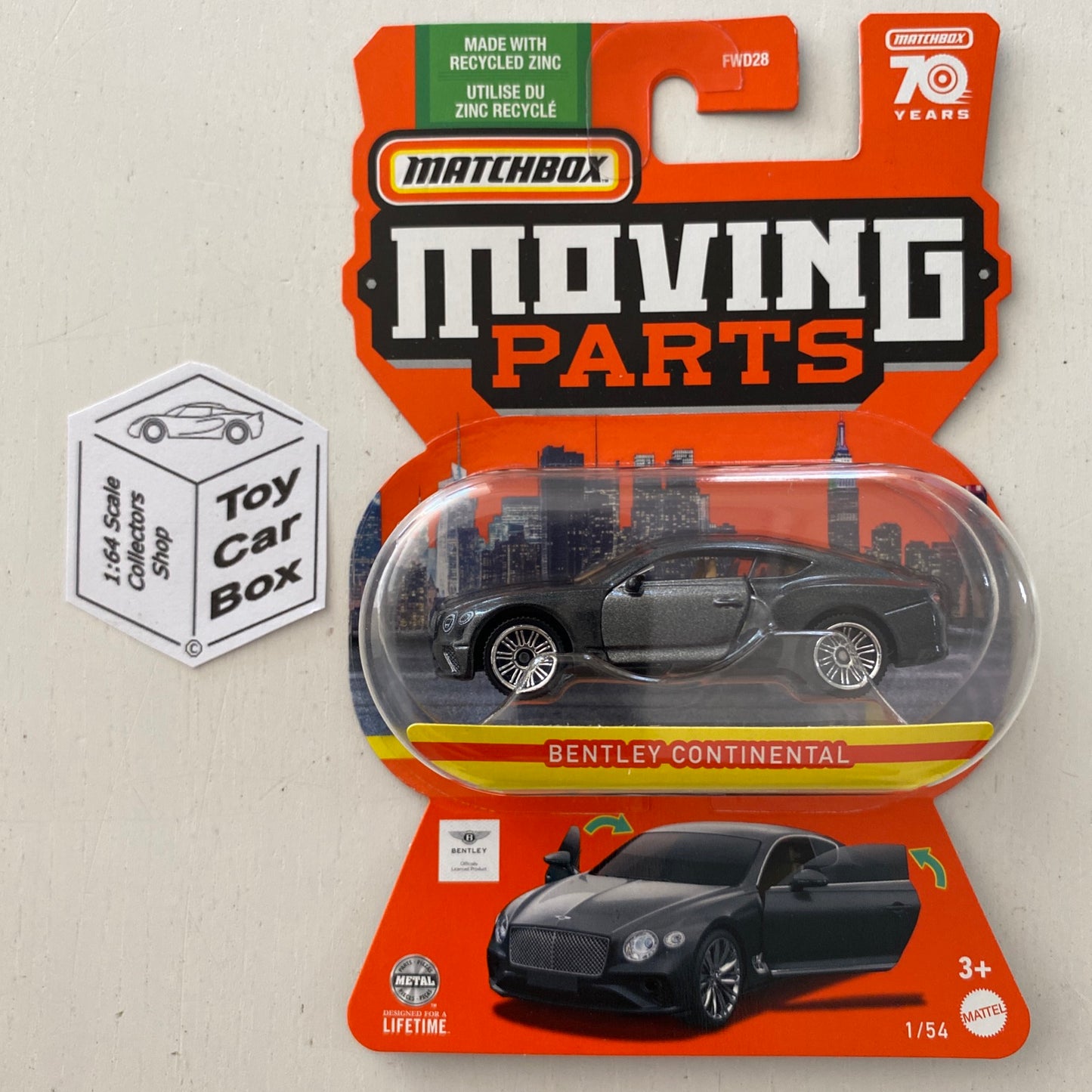 SALE 2023 MATCHBOX Moving Parts #1 Bentley Continental GT (Grey Opening Doors) E73