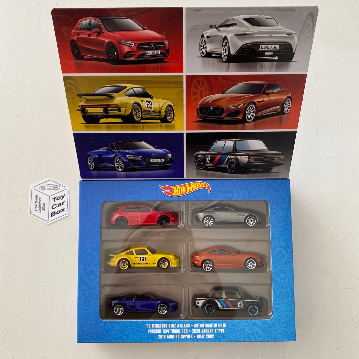 2023 HOT WHEELS Euro 6 Car Set - 934, R8, Aston DB10, Merc, BMW & F-Type - V50