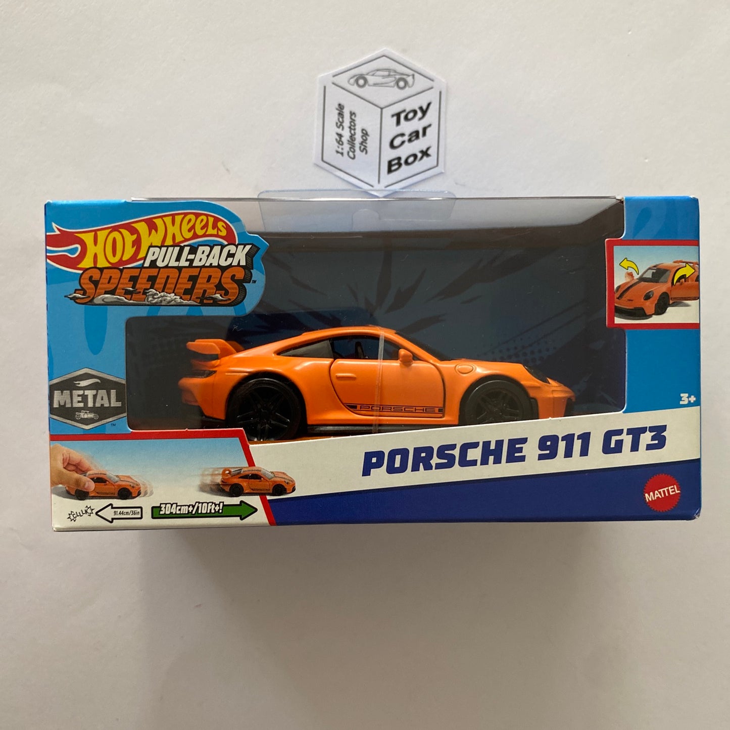 2023 HOT WHEELS 1:43* - Porsche 911 GT3 (Orange - Pull-back Speeders) H10