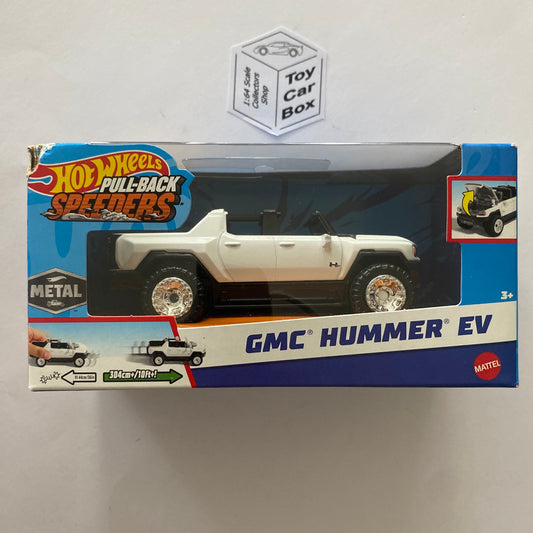 2023 HOT WHEELS 1:43* - Hummer EV (White - Pull-back Speeders - Box Damaged) H10