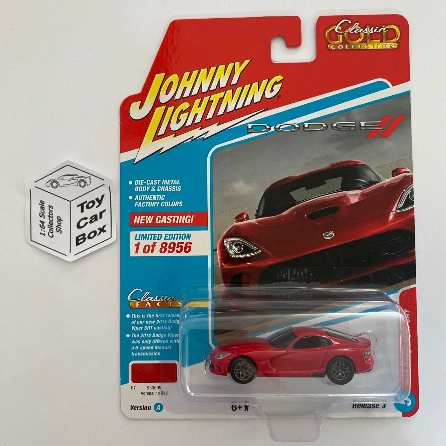 2022 JOHNNY LIGHTNING - 2014 Dodge Viper SRT (Red - Classic Gold Release 3A) M15