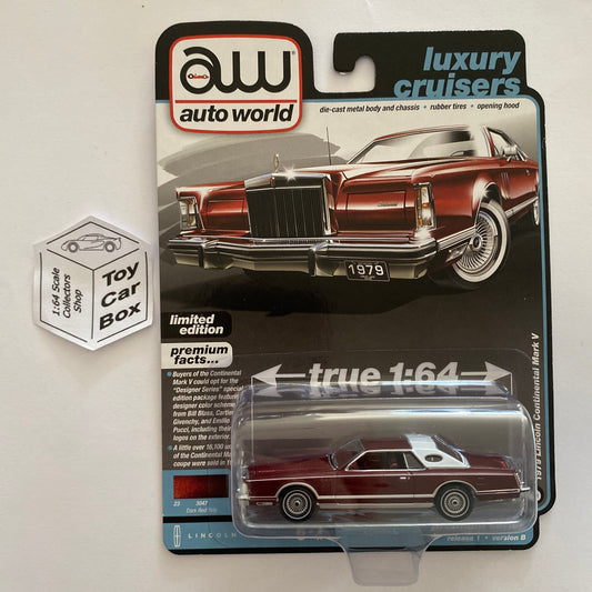 2023 AUTO WORLD - 1979 Lincoln Continental Mark V (Dark Red - Release 1B) M15