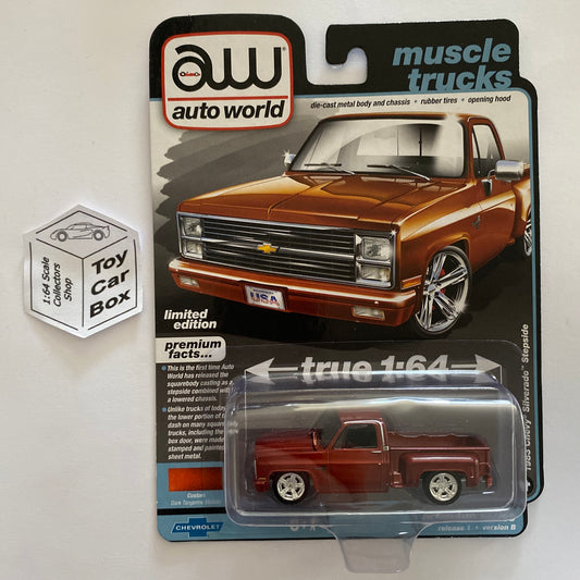 2023 AUTO WORLD - 1983 Chevy Silverado Stepside (Tangerine - Release 1B) M15