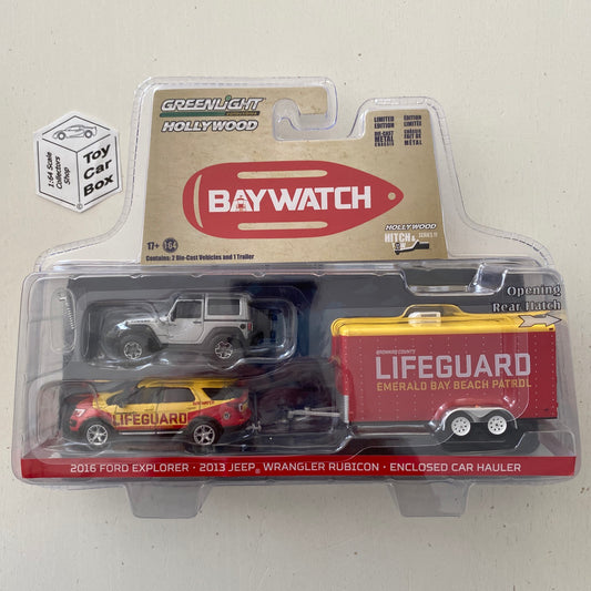 GREENLIGHT - 2016 Ford Explorer & 2013 Jeep Wrangler & Trailer (Bay Watch - Hollywood Hitch & Tow S11) BG45